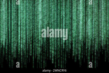 Grüner Binärcode - Hintergrund im Matrixstil Stockfoto