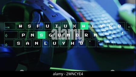 Bild der digitalen Datenverarbeitung über Computer Stockfoto