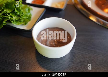 Red Bean Breridge ist ein Hafergericht mit roten Bohnen als Hauptzutat Stockfoto