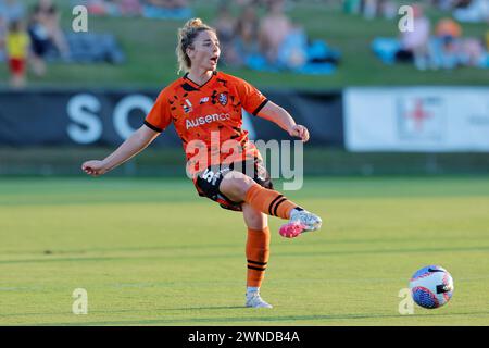 Brisbane, Australien. März 2024. Brisbane, Australien, 2. März 2024: Jenna McCormick (5 Brisbane) in Aktion während des Liberty A League Spiels zwischen Brisbane Roar und Melbourne City FC im Perry Park (Promediapix/SPP) Credit: SPP Sport Press Photo. /Alamy Live News Stockfoto