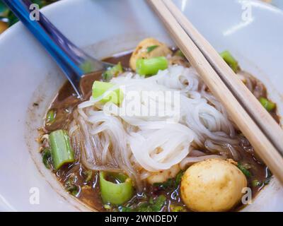 thailändische Fleischkugel-Nudelsuppe Stockfoto