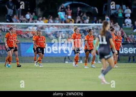Brisbane, Australien. März 2024. Brisbane, Australien, 2. März 2024: Sharn Freier (11 Brisbane) erzielt beim Liberty A League Spiel zwischen Brisbane Roar und Melbourne City FC im Perry Park (Promediapix/SPP) zweites Tor für Brisbane. /Alamy Live News Stockfoto