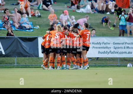 Brisbane, Australien. März 2024. Brisbane, Australien, 2. März 2024: Sharn Freier (11 Brisbane) erzielt beim Liberty A League Spiel zwischen Brisbane Roar und Melbourne City FC im Perry Park (Promediapix/SPP) zweites Tor für Brisbane. /Alamy Live News Stockfoto