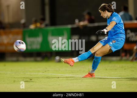 Brisbane, Australien. März 2024. Brisbane, Australien, 2. März 2024: Jordan Silkowitz (29 Brisbane) in Aktion während des Liberty A League Spiels zwischen Brisbane Roar und Melbourne City FC im Perry Park (Promediapix/SPP) Credit: SPP Sport Press Photo. /Alamy Live News Stockfoto