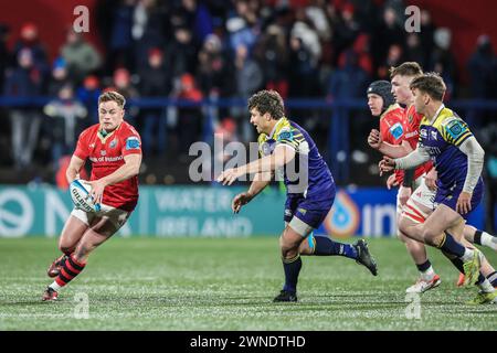 März 2024, Virgin Media Park, Cork, Irland - BKT United Rugby Championship: Munster 45 - Zebre Parma 29 Stockfoto
