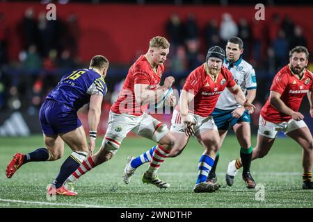 März 2024, Virgin Media Park, Cork, Irland - BKT United Rugby Championship: Munster 45 - Zebre Parma 29 Stockfoto