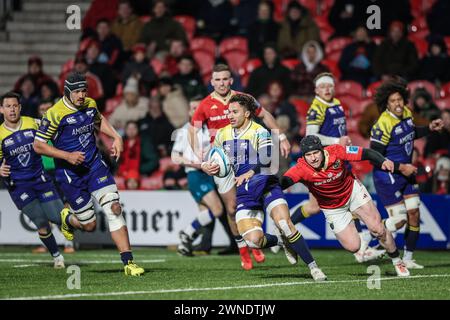 März 2024, Virgin Media Park, Cork, Irland - BKT United Rugby Championship: Munster 45 - Zebre Parma 29 Stockfoto