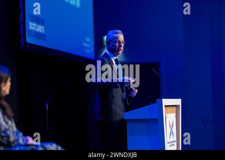 Minister für Levelling Up, Housing and Communities, Michael Gove, sprach während der Konferenz der schottischen Konservativen im Event Complex Aberdeen. Bilddatum: Samstag, 2. März 2024. Stockfoto