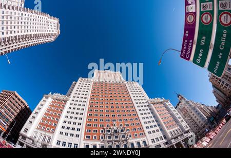 Rascacielos Edificio España y Torre Madrid. Madrid. España Stockfoto