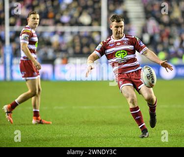 Wigan, England - 1. März 2024 - Harry Smith von Wigan Warriors. Rugby League Betfred Super League, Wigan Warriors vs Huddersfield Giants im DW Stadium, Wigan, UK Dean Williams Stockfoto