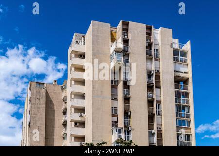 Brutalistische Apartmentblöcke von Dinko Kovačić, Architekt, 1972, Ulica Šime Ljubića, Split 3, Split, Kroatien Stockfoto