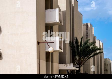 Brutalistische Apartmentblöcke von Dinko Kovačić, Architekt, 1972, Ulica Šime Ljubića, Split 3, Split, Kroatien Stockfoto