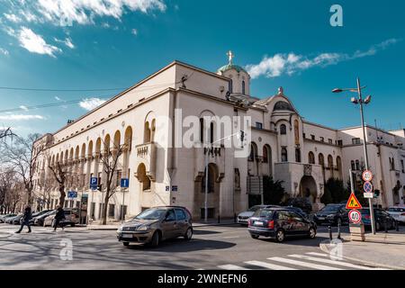 Belgrad, Serbien - 8. Februar 2024: Die Kathedrale Kirche St. Michael der Erzengel ist eine serbisch-orthodoxe Kathedrale im Zentrum von Belgrad, Ser Stockfoto