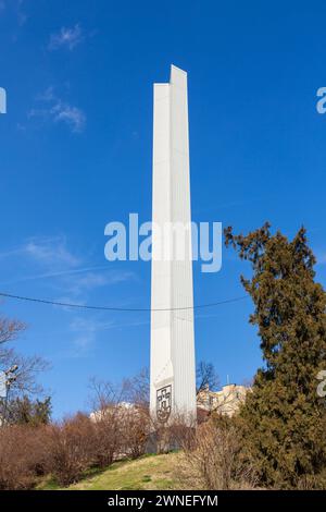 Belgrad, Serbien - 8. Februar 2024: Denkmal für den 1. Gipfel der Blockfreien Bewegung in Belgrad, Serbien. Stockfoto