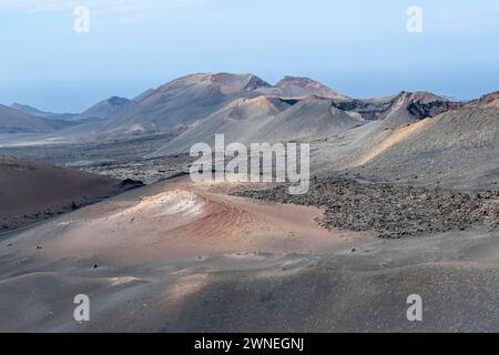 Vulkanlandschaft, Nationalpark Timanfaya, Lanzarote, Kanarische Inseln, Spanien Stockfoto