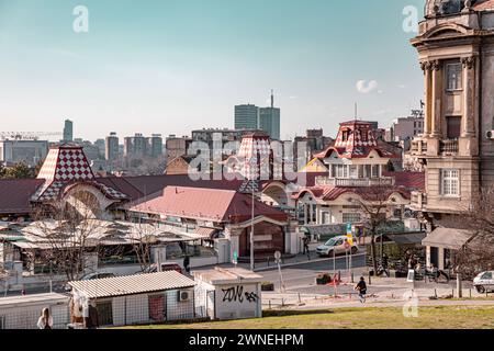 Belgrad, Serbien - 8. Februar 2024: Zeleni Venac Bauernmarkt in Stari Grad, Belgrad, der Hauptstadt Serbiens. Stockfoto