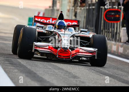 COULTHARD David (gbr), ehemaliger F1-Fahrer, fuhr 2008 McLaren MP4-23 von Lewis Hamilton während des Formel 1 Gulf Air Bahrain Grand Prix 2024, 1. Runde der FIA Formel-1-Weltmeisterschaft 2024 vom 29. Februar bis 2. März 2024 auf dem Bahrain International Circuit in Sakhir, Bahrain - Foto Florent Gooden/DPPI Credit: DPPI Media/Alamy Live News Stockfoto