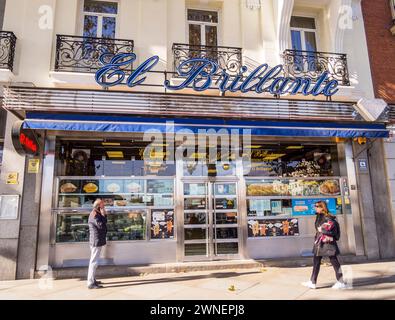 Bar el Brillante. Madrid. España Stockfoto