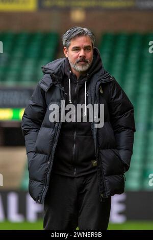 David Wagner, Head Coach von Norwich City, wird vor dem Sky Bet Championship-Spiel zwischen Norwich City und Sunderland in der Carrow Road, Norwich, am Samstag, den 2. März 2024, gesehen. (Foto: David Watts | MI News) Credit: MI News & Sport /Alamy Live News Stockfoto