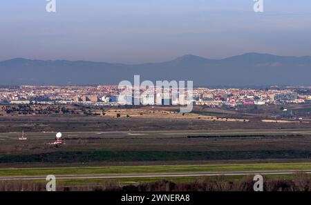 Alcobendas y San Sebastián de los Reyes desde el mirador de Paracuellos del Jarama. Madrid. España Stockfoto