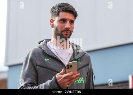 Nottingham, Großbritannien. März 2024. Dominik Szoboszlai aus Liverpool kommt am 2. März 2024 vor dem Premier League-Spiel Nottingham Forest gegen Liverpool am City Ground, Nottingham, Vereinigtes Königreich (Foto: Gareth Evans/News Images) in Nottingham, Vereinigtes Königreich am 2024. (Foto: Gareth Evans/News Images/SIPA USA) Credit: SIPA USA/Alamy Live News Stockfoto