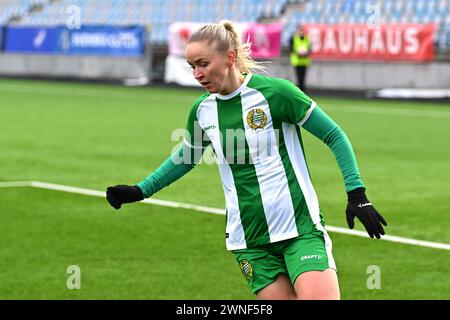 Norrkoping, Schweden. März 2024. Norrkoping, Schweden, 2. März 2024: Anna Josendal (9 Hammarby) im Vorsaisonspiel am 2. März 2024 zwischen IFK Norrkoping und Hammarby IF in der Platinumcars Arena in Norrkoping, Schweden (Peter Sonander/SPP) Credit: SPP Sport Press Photo. /Alamy Live News Stockfoto