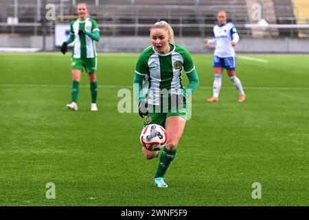 Norrkoping, Schweden. März 2024. Norrkoping, Schweden, 2. März 2024: Anna Josendal (9 Hammarby) im Vorsaisonspiel am 2. März 2024 zwischen IFK Norrkoping und Hammarby IF in der Platinumcars Arena in Norrkoping, Schweden (Peter Sonander/SPP) Credit: SPP Sport Press Photo. /Alamy Live News Stockfoto