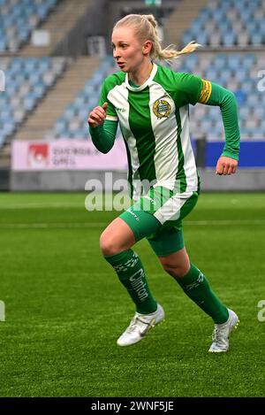 Norrkoping, Schweden. März 2024. Norrkoping, Schweden, 2. März 2024: Emilie Joramo (7 Hammarby) während des Vorsaisonspiels am 2. März 2024 zwischen IFK Norrkoping und Hammarby IF in der Platinumcars Arena in Norrkoping, Schweden (Peter Sonander/SPP) Credit: SPP Sport Press Photo. /Alamy Live News Stockfoto