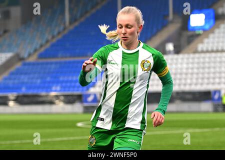 Norrkoping, Schweden. März 2024. Norrkoping, Schweden, 2. März 2024: Emilie Joramo (7 Hammarby) im Vorsaisonspiel am 2. März 2024 zwischen IFK Norrkoping und Hammarby IF in der Platinumcars Arena in Norrkoping, Schweden (Peter Sonander/SPP) Credit: SPP Sport Press Photo. /Alamy Live News Stockfoto