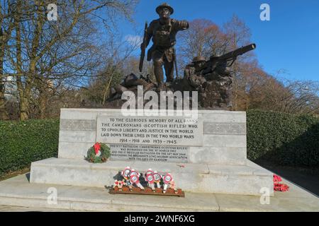 Cameronians, Scottish Rifles, war Memorial, Glasgow, Schottland, Großbritannien Stockfoto