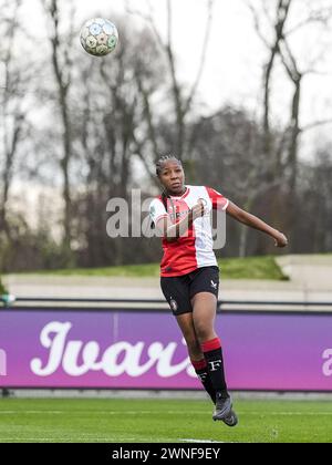 Rotterdam, Niederlande. März 2024. Rotterdam - Celainy Obispo von Feyenoord V1 während des Spiels zwischen Feyenoord V1 und Excelsior V1 bei Nieuw Varkenoord am 2. März 2024 in Rotterdam, Niederlande. Credit: Box to Box Pictures/Alamy Live News Stockfoto