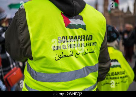 Pro-Palästina-Kundgebung in Saragossa, Spanien Stockfoto