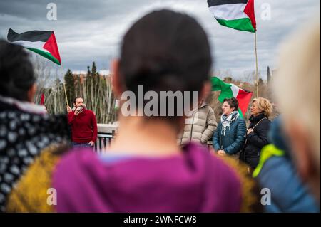 Pro-Palästina-Kundgebung in Saragossa, Spanien Stockfoto