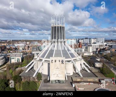 Luftaufnahme der Liverpool Metropolitan Cathedral, Merseyside, England Stockfoto
