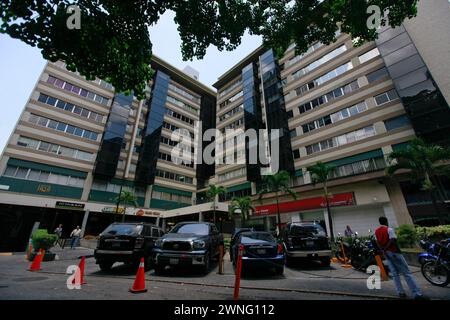 Caracas, Venezuela - 06. Mai 2014 - Stadtbild in der Innenstadt mit Platz und Gebäude auf Caracas, Venezuela Stockfoto