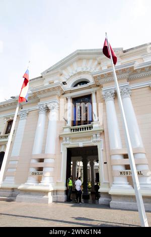 Caracas, Venezuela - 06. Mai 2014 - die Fassade der bolivarischen Gemeinde Libertador (Spanisch: Municipio Bolivariano Libertador) ist die Verwaltungsstelle Stockfoto