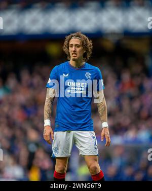 Ibrox Stadium, Glasgow, Großbritannien. März 2024. Scottish Premiership Football, Rangers versus Motherwell; Fabio Silva von Rangers Credit: Action Plus Sports/Alamy Live News Stockfoto