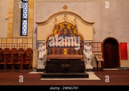 Belgrad, Serbien - 8. Februar 2024: Kirche St. Mark ist eine serbisch-orthodoxe Kirche im Tasmajdan Park in Belgrad, Serbien, die während der Ott erbaut wurde Stockfoto