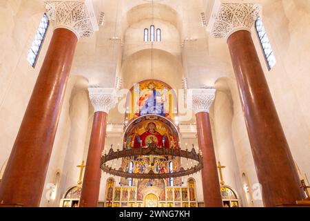 Belgrad, Serbien - 8. Februar 2024: Kirche St. Mark ist eine serbisch-orthodoxe Kirche im Tasmajdan Park in Belgrad, Serbien, die während der Ott erbaut wurde Stockfoto