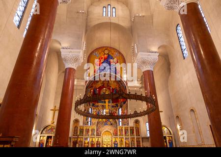 Belgrad, Serbien - 8. Februar 2024: Kirche St. Mark ist eine serbisch-orthodoxe Kirche im Tasmajdan Park in Belgrad, Serbien, die während der Ott erbaut wurde Stockfoto