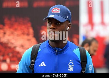 Moussa Niakhate of Nottingham Forest während des Premier League-Spiels zwischen Nottingham Forest und Liverpool am Samstag, den 2. März 2024. (Foto: Jon Hobley | MI News) Credit: MI News & Sport /Alamy Live News Stockfoto