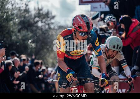 Siena, Italien. März 2024. Foto: Zac Williams/SWpix.com - 03/03/2024 - Radfahren - 2024 Strade Bianche - Toms Skujins, Lidl Trek. Quelle: SWpix/Alamy Live News Stockfoto