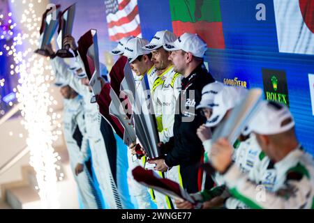 MALYKHIN Aliaksandr (Kna), Manthey Purerxcing, Porsche 911 GT3 R, Podium, Porträt während der Qatar Airways, Katar. , . FIA Langstrecken-Weltmeisterschaft vom 29. Februar bis 2. März 2024 auf dem Losail International Circuit in Lusail, Katar – Foto Thomas Fenetre/DPPI Credit: DPPI Media/Alamy Live News Stockfoto