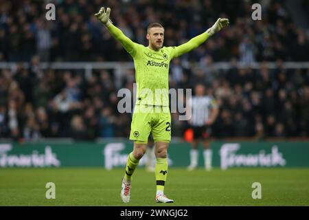 Wolverhampton Wanderers Torhüter Daniel Bentley während des Premier League-Spiels zwischen Newcastle United und Wolverhampton Wanderers in St. James's Park, Newcastle am Samstag, den 2. März 2024. (Foto: Michael Driver | MI News) Credit: MI News & Sport /Alamy Live News Stockfoto