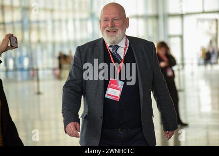 Rom, Italien. März 2024. Frans Timmermans nimmt am Wahlkongress der Partei der Europäischen Sozialisten (SPE) in Rom Teil. Quelle: SOPA Images Limited/Alamy Live News Stockfoto