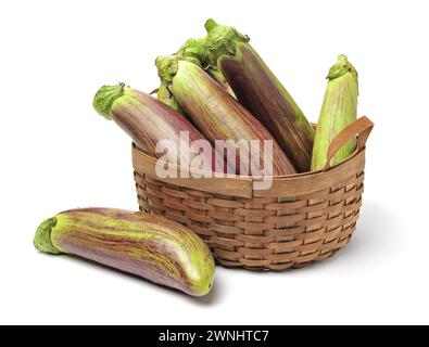 Aubergine auf weißem Hintergrund Stockfoto