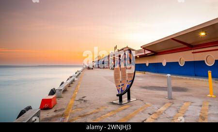 Historische Stokes Hill Wharf in Darwin Stockfoto