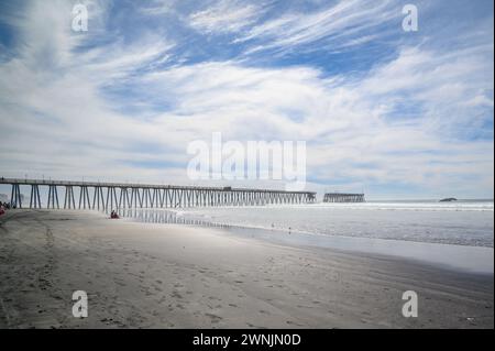 PLAYAS DE ROSARITO, MEXICO Storm beschädigte Pier Stockfoto
