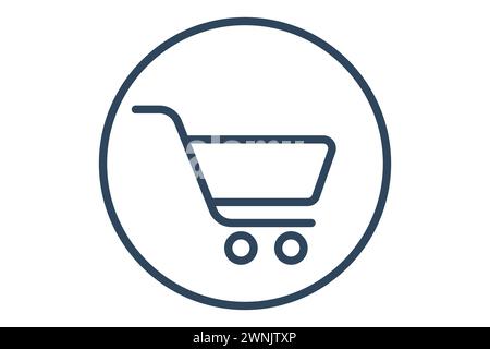 Einkaufswagen-Symbol. Geeignet für Websites und Online-Shopping-Schnittstellen. Liniensymbolstil. Elementabbildung Stock Vektor