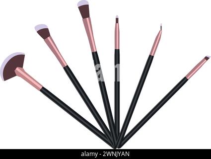 Isolierter Make-up-Pinsel mit farbigem Modesymbol Vektor Stock Vektor